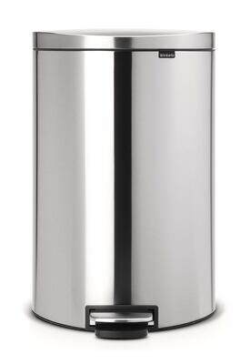 Waste bin with pedal FlatBack+, chrome, 1 piece