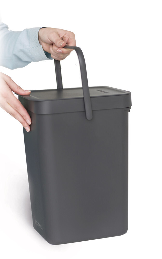 Waste bin InchSort &amp; GoInch with wall holder, 6 l, gray, 1 piece