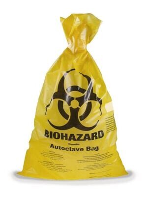 Sacs jetables BIOHAZARD jaune, en PP, 60 l, 600 x 800 mm, 500 pièces