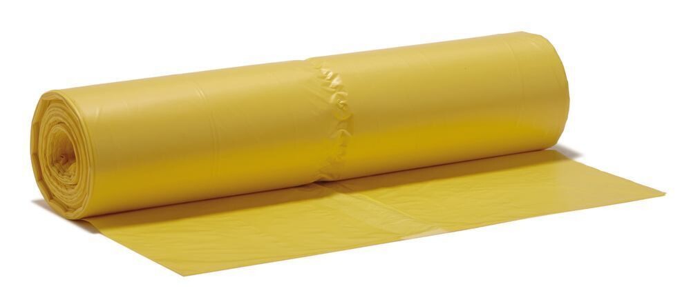Waste bags, 70 l, yellow, 575 x 1000 mm, 50 pieces