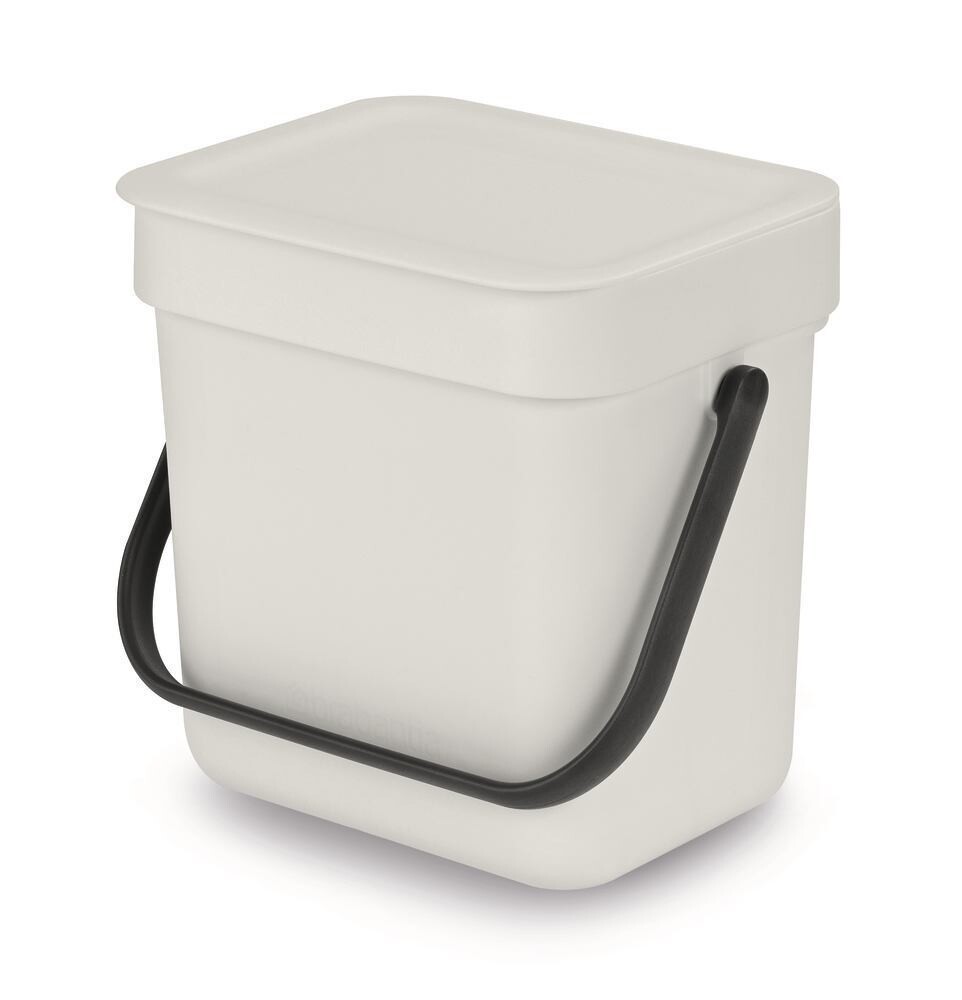 Papelera InchSort &amp; GoInch sin soporte de pared, 3 l, gris claro, 1 unidad