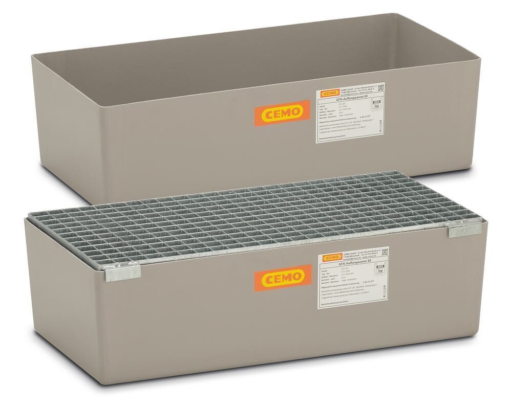 GRP collection tray 65 l, with grid, 1 piece