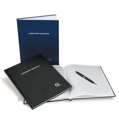 Laboratory notebook, blue, Numbered, acid-free pages, squared 12 pcs