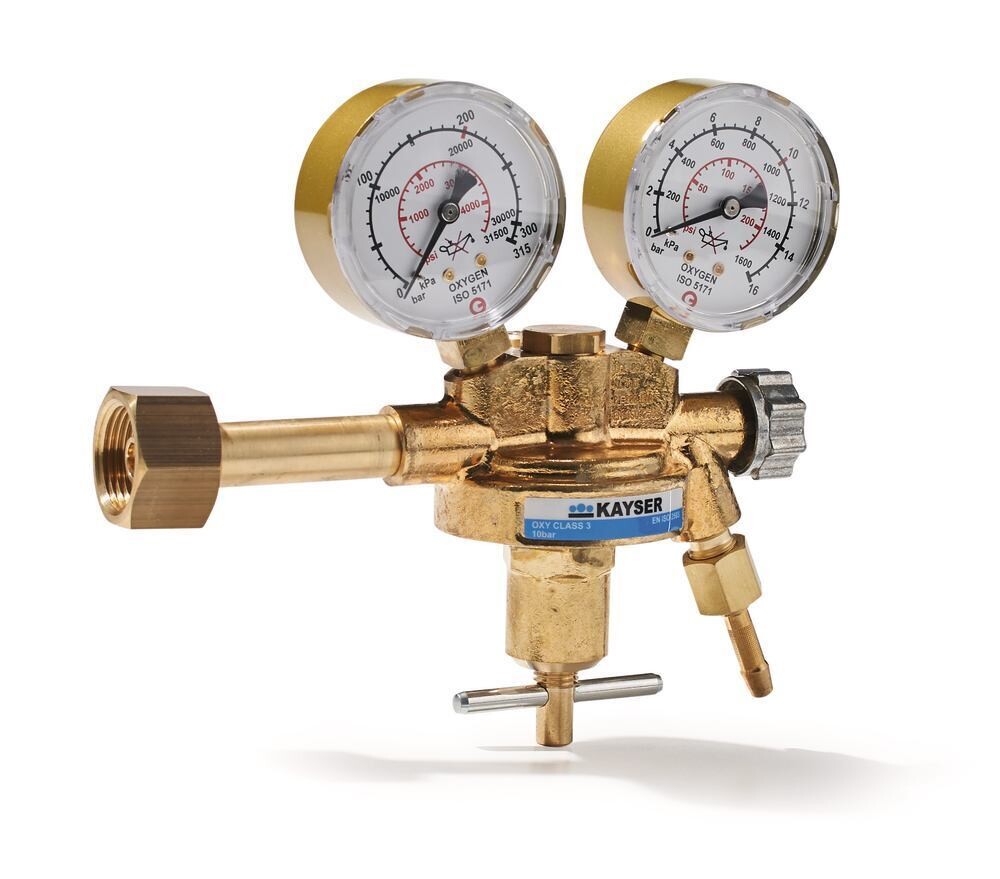 Cylinder pressure reducer, single-stage design, brass, type of gas oxygen 1 pc