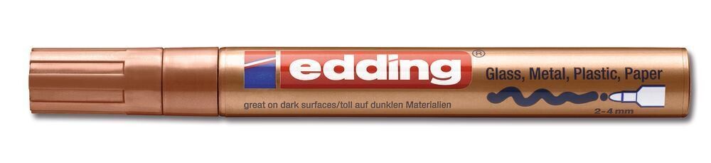 Paint marker pen, edding®, 750, copper, round tip, fine, 2-4 mm 10 pcs