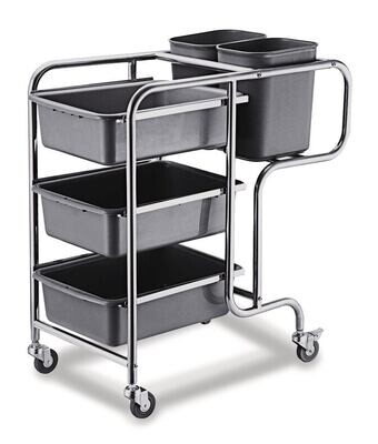 Carrello portacasse in acciaio inox, 850x450x900 mm 1 pz