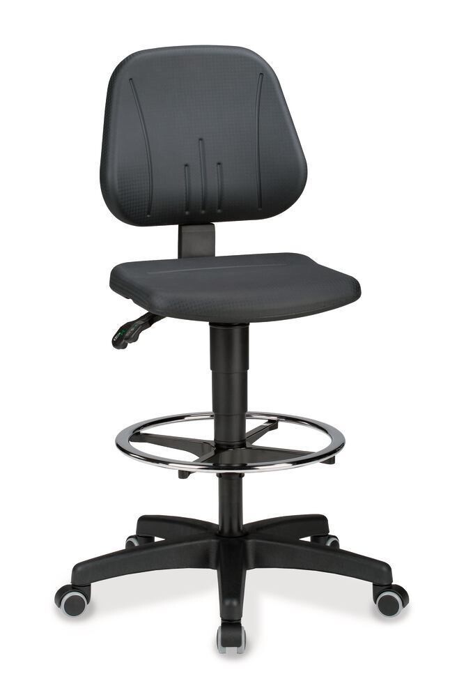 Work chair Basic, PU, seat height 580-850mm, foot ring 1 pc