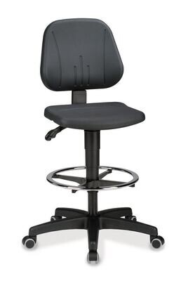 Work chair Basic, PU, seat height 580-850mm, foot ring 1 pc