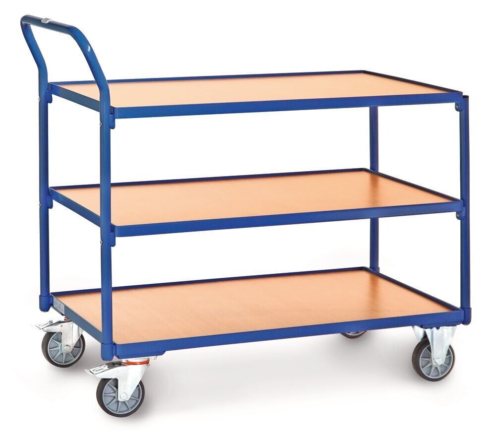Shelf trolley wood, 3 floors, 1000 x 600 mm 1 pc