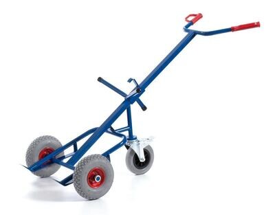 Chariot baril avec roue de support, roues en caoutchouc plein 1 pc
