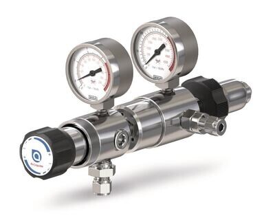 Réducteur de pression de gaz à deux étages, laiton, 0,1 - 3 bar, hydrogène 1 pièce