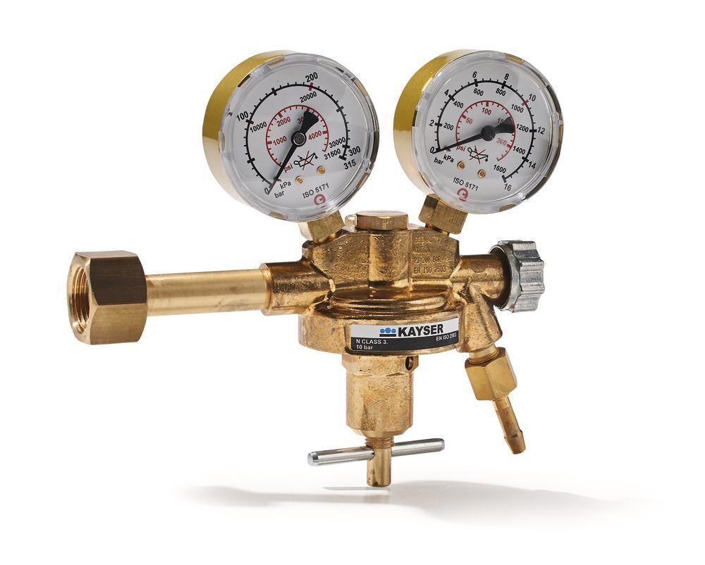 Cylinder pressure reducer, single-stage design, brass, type of gas nitrogen 1 pc