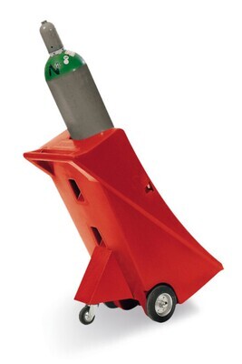 Gas bottle scales with support wheel, made of PE, for 1 bottle max. Ø 320 mm, incl. lashing strap for securing the bottle 1 piece