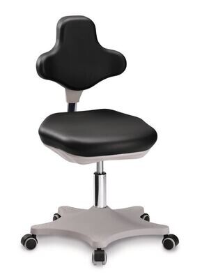 Chaise de laboratoire Labster 2, noire, roulettes, hauteur d&#39;assise 400-510 mm 1 pc