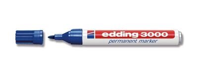 Permanentmarker, edding®, 3000, blau, Rundspitze, 1,5 - 3 mm 10 Stk