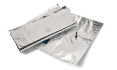 Plastigas® bag, aluminum-lined, multilayer foil, 27 l, incl. screw valve, metal tubing tube, septum 1 piece