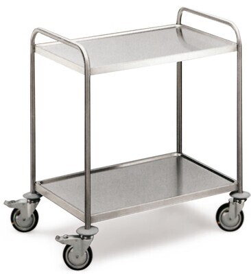 Chariot à plateaux de laboratoire, inox 18/10, 2 plateformes 1 Pièce