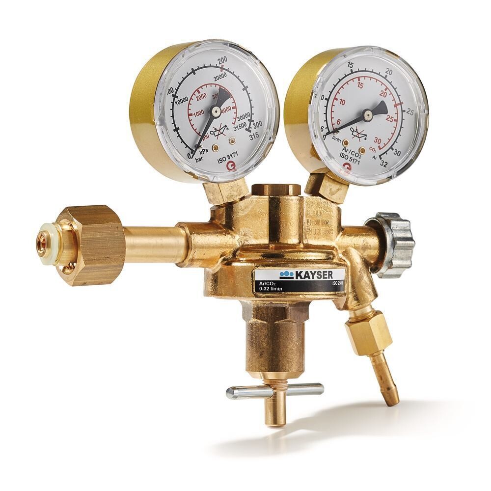 Cylinder pressure reducer, single-stage version, brass, Ar/CO2, 0-24/23 l/min 1 Piece