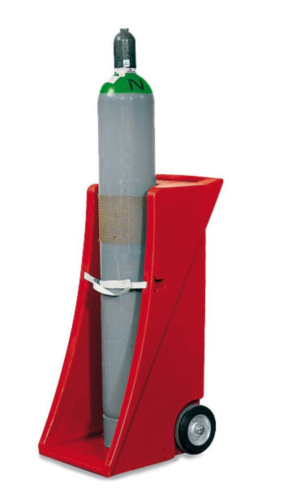 Gas bottle scales without support wheel, made of PE, for 1 bottle max. Ø 320 mm, incl. lashing strap for securing the bottle 1 piece
