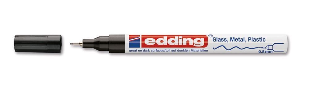 Paint marker pen, edding®, 780, black, extra fine, 0.8 mm 10 pcs