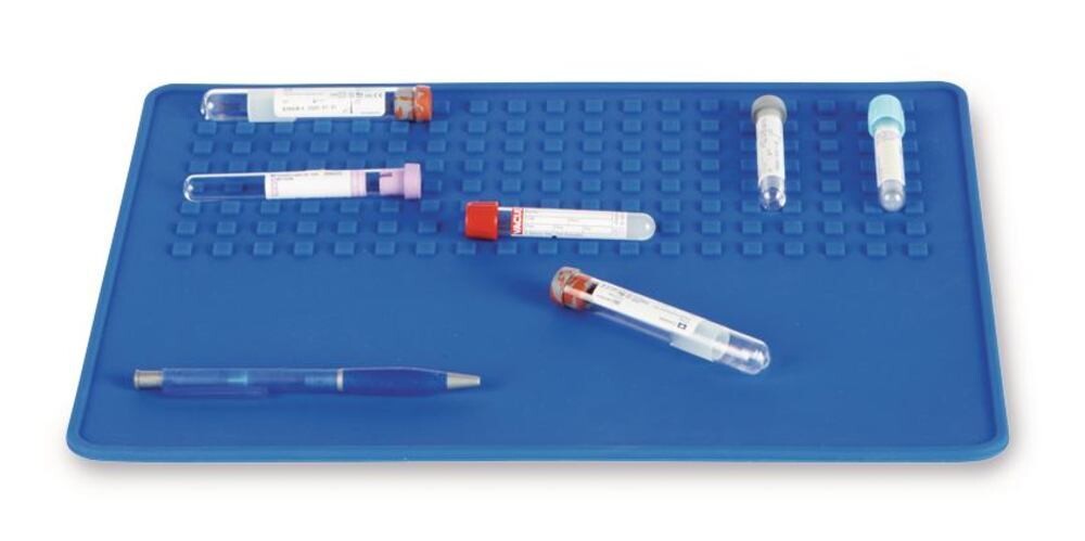 Silicone lab mat, Standard, blue, L379 x W325 x H2mm 1 pc