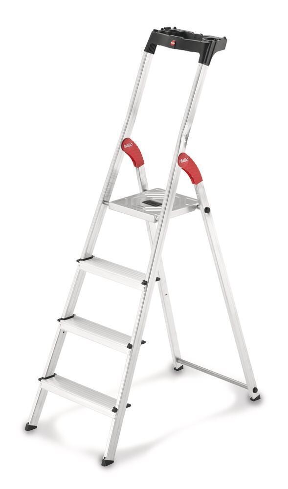 Safety ladder with aluminum platform, up to 150 kg, 5 steps, W 480 x H 1820 mm 1 Piece