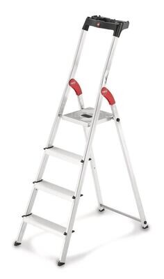 Échelle de sécurité avec plate-forme en aluminium, jusqu&#39;à 150 kg, 5 marches, L 480 x H 1820 mm 1 pièce