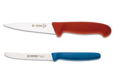 Coltello, manico verde lime, dentellatura, lunghezza lama 110 mm, lunghezza totale 220 mm 1 Pezzo