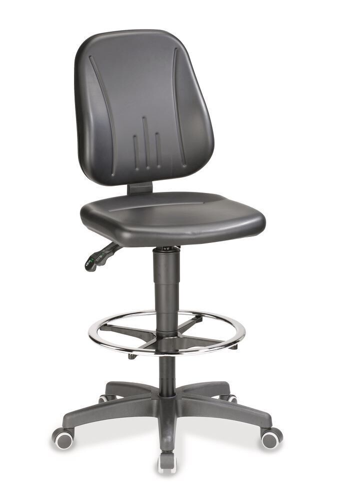 Work chair Basic, artificial, H seat 580-850mm, foot ring 1 pc