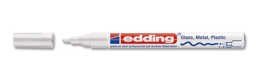 Paint marker, edding®, 751, white, round tip, fine, 1-2 mm 10 pcs