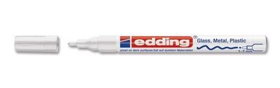 Paint marker, edding®, 751, white, round tip, fine, 1-2 mm 10 pcs
