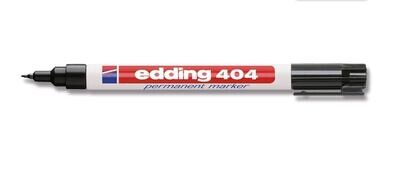 Permanentmarker, edding®, 404, schwarz, runde Spitze extrafein, 0,75 mm 10 Stück