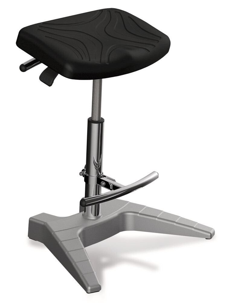 Stehhilfe mit Komfortsitz, weicher PU-Sitz, H650-850mm, B420mm 1 Stück