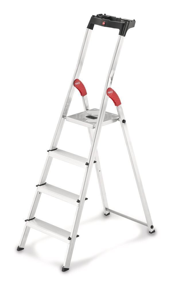 Safety ladder with steel platform, up to 150 kg, 4 steps, W 450 x H 1580 mm 1 Piece