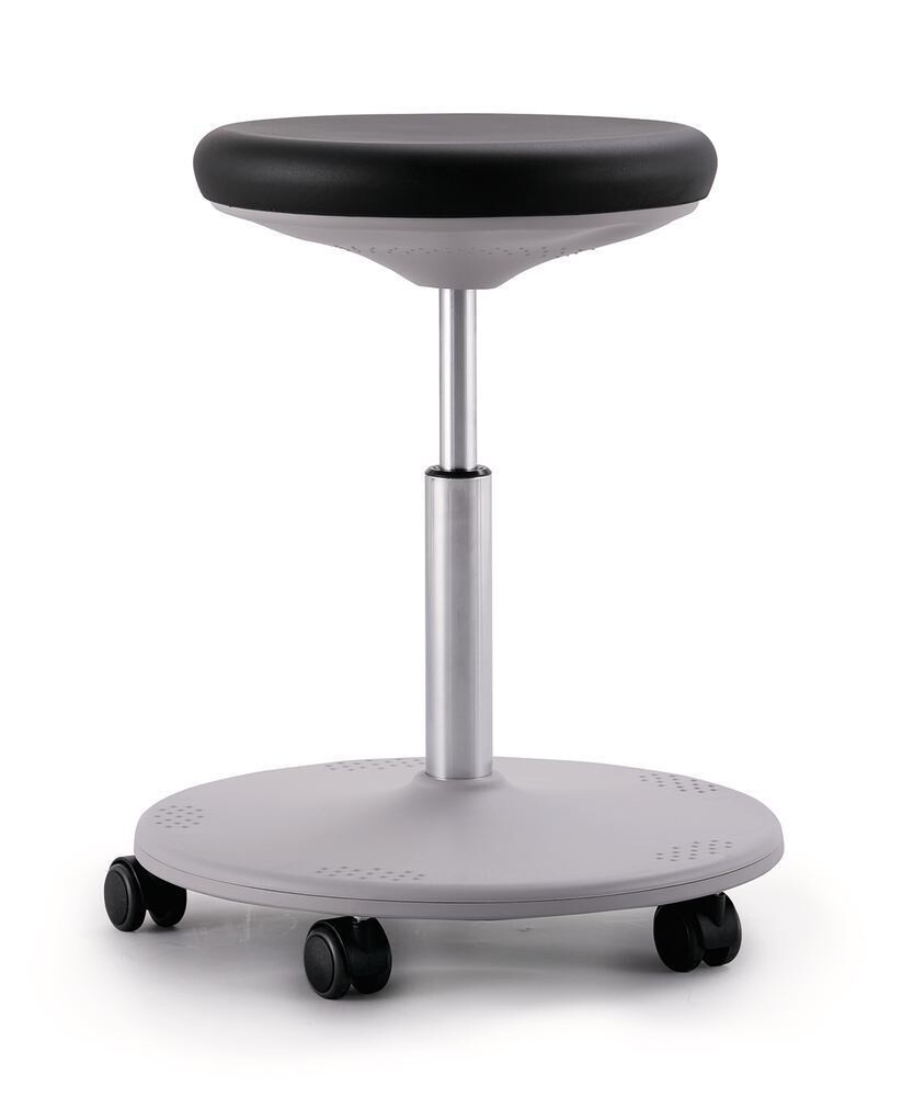 Laboratory stool Labster, black, castors, seat height 450-650 mm 1 pc