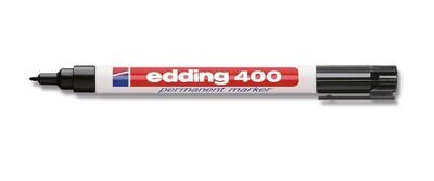 Pennarello indelebile, edding®, 400, nero, punta tonda, fine, 1 mm 10 pz
