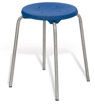 Stacking stool, stainless steel, seat blue, height 500 mm 1 Piece