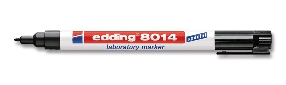 Laboratory marker, edding®, black, 8014, round nib, fine, 1 mm 10 pcs
