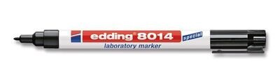 Laboratory marker, edding®, black, 8014, round nib, fine, 1 mm 10 pcs