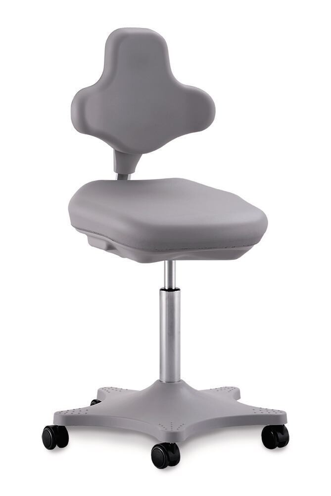 Laboratory chair Labster 2, gray, castors, seat height 450-650 mm 1 pc