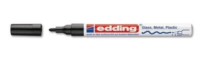 Pennarello a vernice, edding®, 751, nero, punta tonda, fine, 1-2 mm 10 pz.