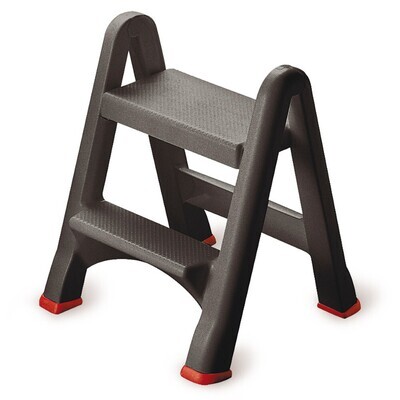 Stair leather, plastic, two steps, foldable 1 piece