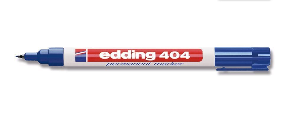 Permanent marker, edding®, 404, blue, round tip extra fine, 0.75mm 10 pieces