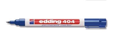 Marcador permanente, edding®, 404, azul, punta redonda extrafina, 0,75 mm 10 piezas