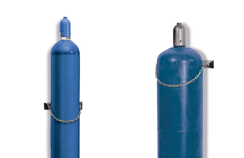 Montaje en pared de una bombona de gas, Ø 140 mm, incluye candado de cadena 1 ud.
