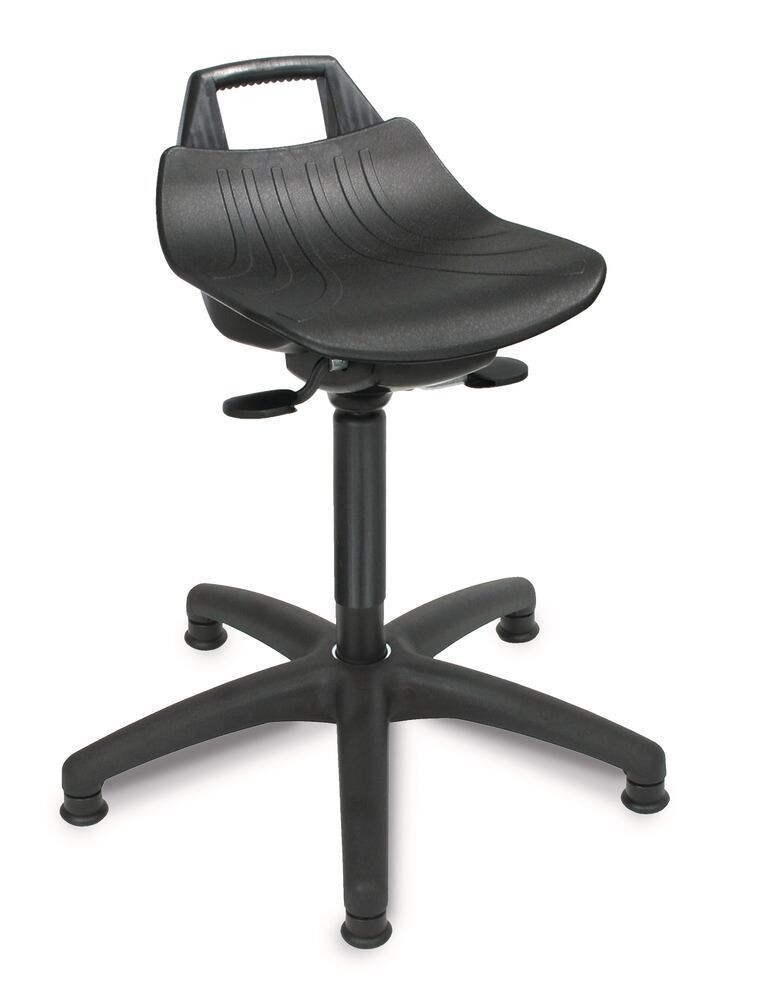 Stool and standing aids, high, Seat PP, black, sliding feet 1 Piece