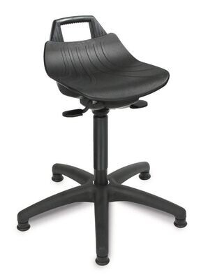 Stool and standing aids, high, Seat PP, black, sliding feet 1 Piece