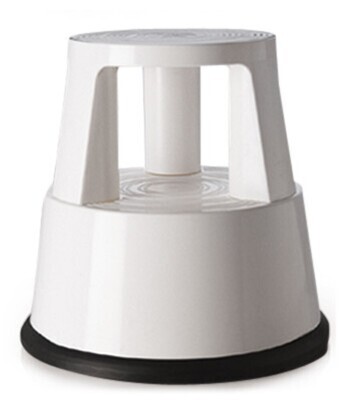 Sgabello a rotelle in plastica, bianco, altezza 425 mm 1 pezzo