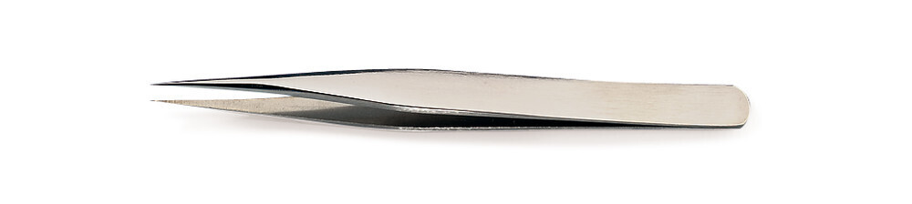 Tweezers with fine tip straight 1 piece