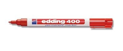 Pennarello indelebile, edding®, 400, rosso, punta tonda, fine, 1 mm 10 pz